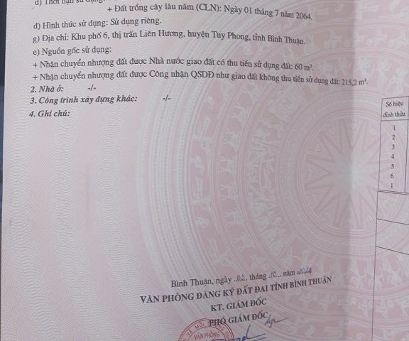 Chính chủ cần bán lô đất 3 mặt tiền nằm ngay trung tâm thị trấn Liên Hương, Huyện Tuy Phong, Tỉnh Bình Thuận