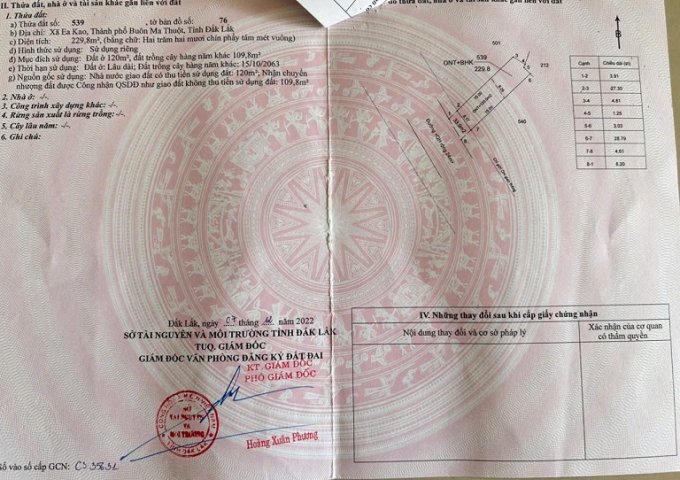 Đất Mặt tiền đường Y Wang, xã Ea Kao, Buôn Ma Thuột, Đắk Lắk.