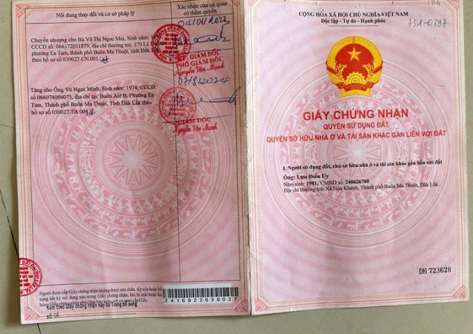 Đất Mặt tiền đường Y Wang, xã Ea Kao, Buôn Ma Thuột, Đắk Lắk.