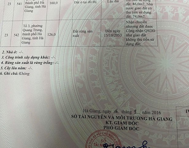 Chính chủ bán mảnh đất mặt tiền chính Đường Xuân Thuỷ Tổ 3 phường Quang trung thành phố Hà Giang