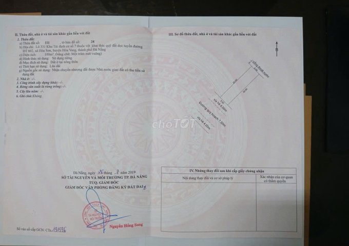 Chính chủ TĐC Hòa Sơn 7 - Đối diện công viên, Đất thổ cư Bán nhanh lô TĐC Hòa Sơn 7.