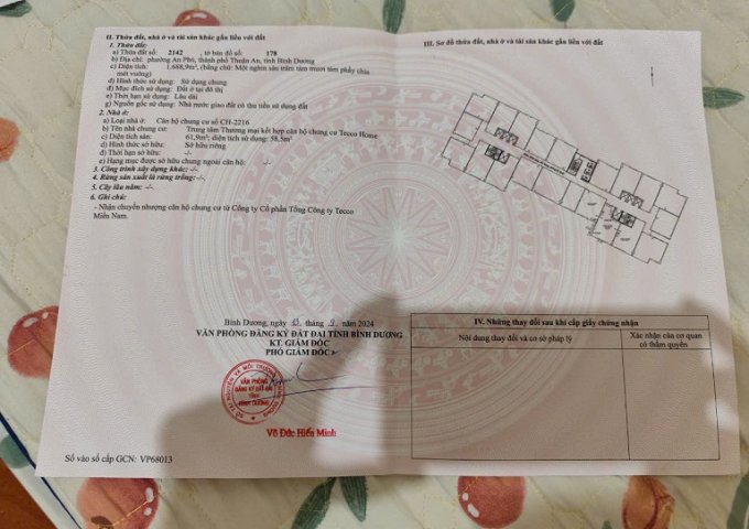 Chính chủ bán căn hộ Tecco Home 2PN, 2WC Phường An Phú, TP Thuận An.