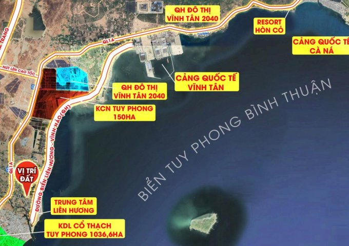 Đất đấu giá TT. Liên Hương, kề KDL Cổ Thạch giá chỉ 1,1 tỷ (bao sổ)