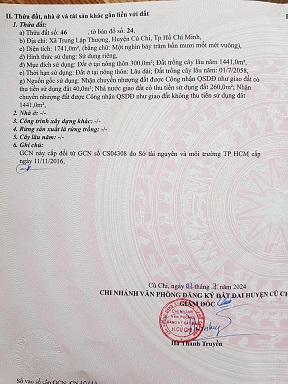 Chính chủ bán 1741m2 Đất vườn Củ Chi , HCM