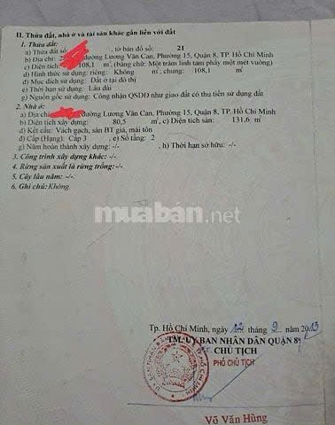 CHÍNH CHỦ BÁN NHÀ ĐƯỜNG LƯƠNG VĂN CAN, QUẬN 8