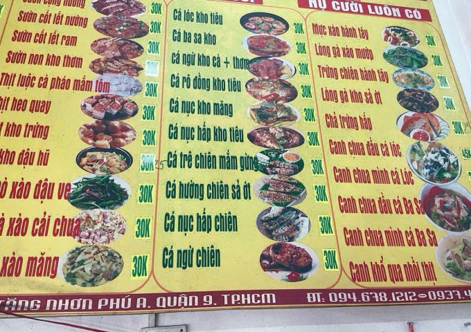 CẦN SANG NHƯỢNG QUÁN CƠM Mặt tiền đầu đường Man Thiện q9 tp Thủ Đức