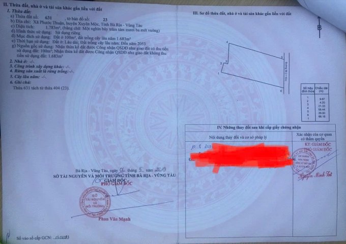 Chính chủ gửi cần bán gấp  lô đất giá cực tốt gần Hồ Tràm -  Phước Thuận - Xuyên Mộc - Bà Rịa Vũng Tàu