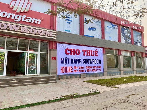 Cho thuê Showroom 329m2 + Kho 950m2, Dương Kinh, Hải Phòng
