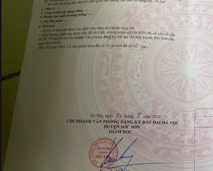 CHÍNH CHỦ CẦN TIỀN NÊN BÁN RẺ 72,6M2 ĐẤT BẮC SƠN, SÓC SƠN, HN