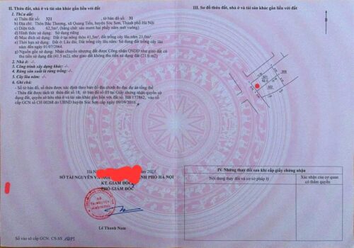 Bán đất trục chính thôn Bắc Thượng, xã Quang Tiến, Sóc Sơn, HN