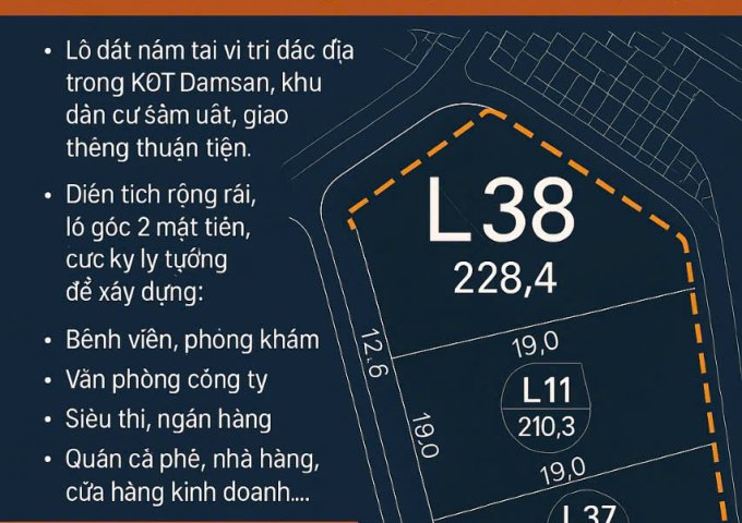 Bán Lô đất đẹp KĐT DAMSAN - Phú Xuân, TP. Thái Bình