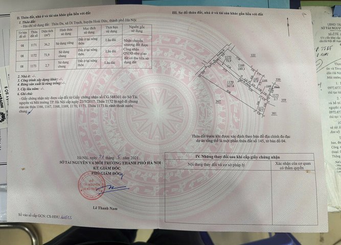 Chính chủ bán nhà 5 tầng tại Thôn Đa, Xã Di Trạch, Hoài Đức, Hà Nội.