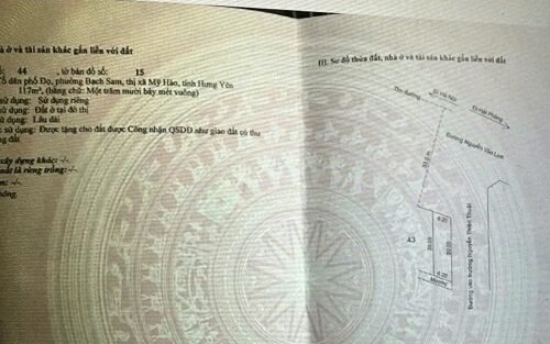 Chính chủ cần bán lô đất 300m2, 3 mặt thoáng tại Bạch Sam, Mỹ Hào, Hưng Yên