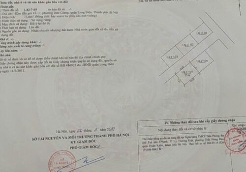 Chính chủ bán nhà LK05 tổ 17 phường Đức Giang, quận Long Biên, HN