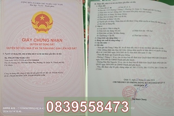 Vị trí vàng !! Bán nhà góc 2MT số 1335 Đường 3/2, P16, Q.11, TP HCM, 19 tỷ, 0839558473