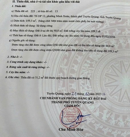 BÁN ĐẤT THÀNH PHỐ TUYÊN QUANG.