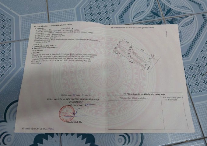 Bán nhà tại khu Chợ Tân Phú - Huyện Quốc Oai - Hà Nội.