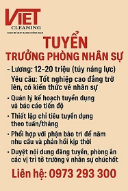 Công ty Vietcleaning Tuyển Trưởng phòng nhân sự