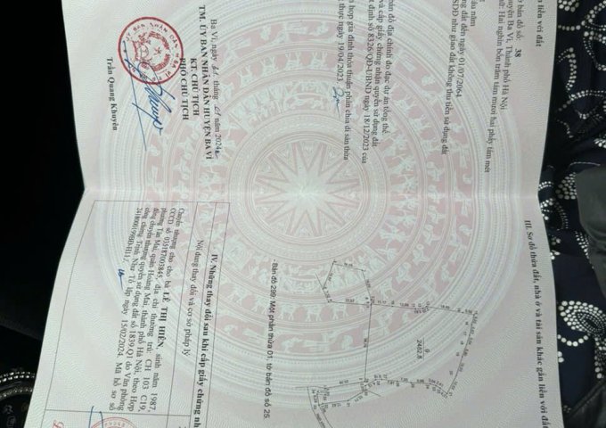 Chính chủ cần bán lô đất tại Vân Hòa – vị trí đẹp, pháp lý rõ ràng