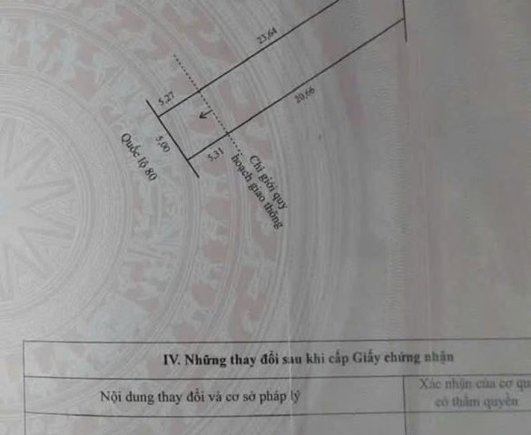 Bán thửa đất mặt tiền Quốc Lộ 80, trung tâm thị Trấn Lai Vung, tỉnh Đồng Tháp