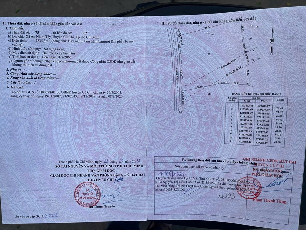 CHÍNH CHỦ BÁN ĐẤT MẶT TIỀN ĐƯỜNG PHAN THỊ VẼ – AN NHƠN TÂY, CỦ CHI, TP.HCM