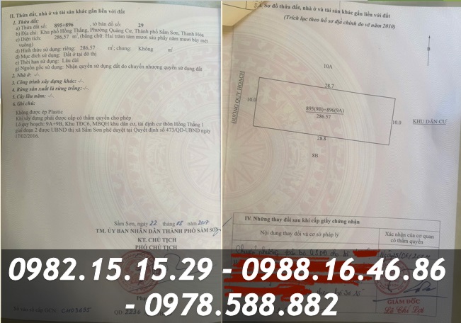 ⭐Chính chủ Bán đất vị trí đẹp tại Sầm Sơn, Thanh Hóa; 26,9trm2; 0982151529