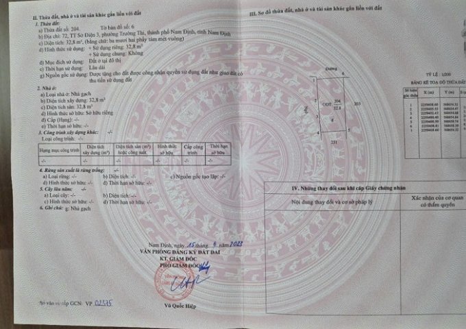 CHÍNH CHỦ BÁN NHÀ 2.5 TẦNG TẠI NGÁCH 5, NGÕ 114 ĐƯỜNG NGUYỄN KHUYẾN – TP NAM ĐỊNH