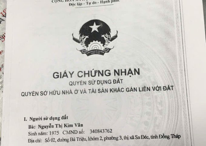 BÁN ĐẤT ĐẸP – PHÁP LÝ CHUẨN – GIÁ TỐT TẠI TRUNG TÂM TP. SA ĐÉC