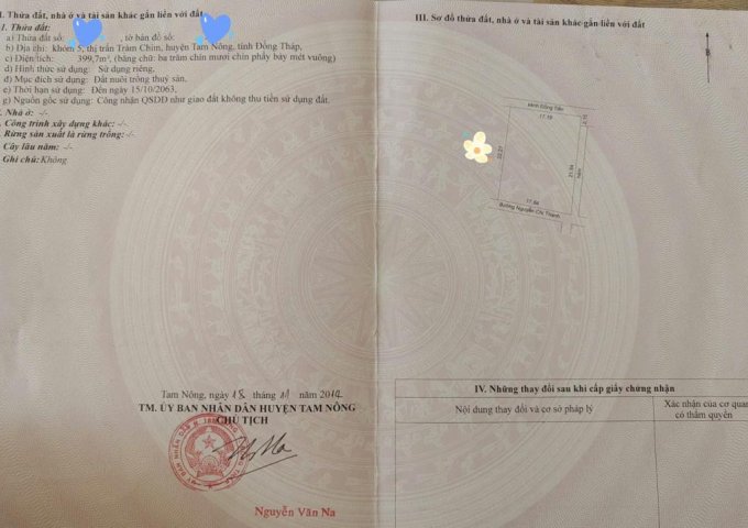 ► CHÍNH CHỦ BÁN ĐẤT ĐẸP NGÃ 3 ĐƯỜNG NGUYỄN CHÍ THANH – TRƯƠNG ĐỊNH, TRUNG TÂM TRÀM CHIM MỚI (ĐỒNG THÁP)