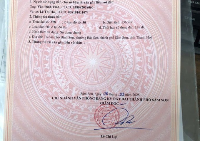 - CHÍNH CHỦ CẦN BÁN ĐẤT