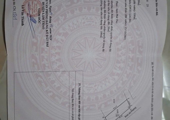 CHÍNH CHỦ BÁN Ô ĐẤT 2 MẶT TIỀN THOÁNG – GIÁ CHỈ 700 TRIỆU Sơn Vi – Lâm Thao – Phú Thọ