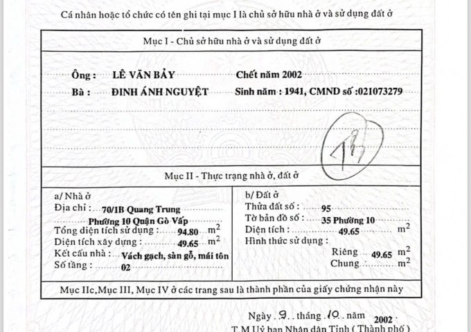 THÂN GỬI ACE MG HH 1%. Bán nhà 60m2 TRỆT LẦU ngay Trung tâm Phường GÒ VẤP. TPHCM