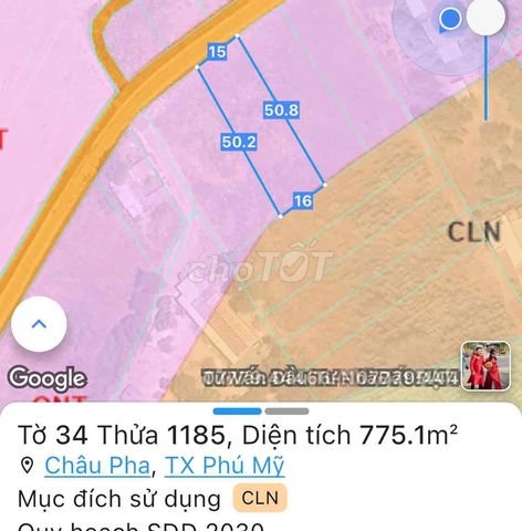 CHÍNH CHỦ BÁN LÔ ĐẤT 9.150m² – XÃ CHÂU PHA, PHÚ MỸ, BÀ RỊA - VŨNG TÀU
