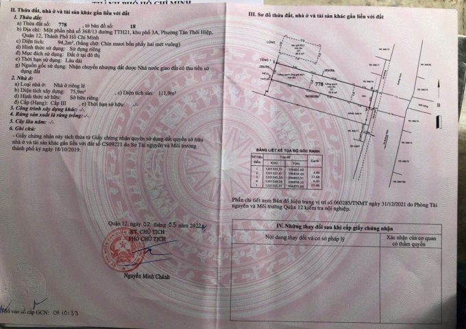BÁN NHÀ MẶT TIỀN TÂN THỚI HIỆP 14 – Q.12 - Vị trí ĐẮC ĐỊA – TIỀM NĂNG TĂNG GIÁ CAO