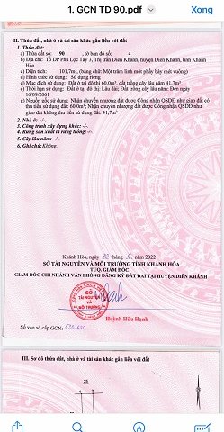 CHÍNH CHỦ BÁN LÔ ĐẤT – THỊ TRẤN DIÊN KHÁNH, KHÁNH HÒA