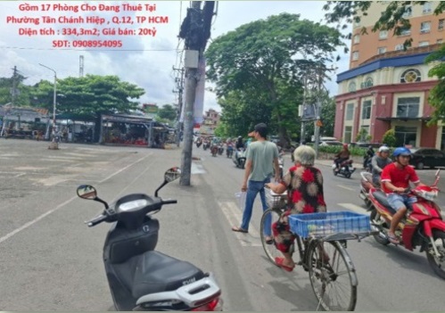 ⭐CHÍNH CHỦ bán nhanh lô đất có 2 dãy nhà trọ 17 phòng đang cho thuê tại Tân Chánh Hiệp, TPHCM, 20 tỷ, 0908954095