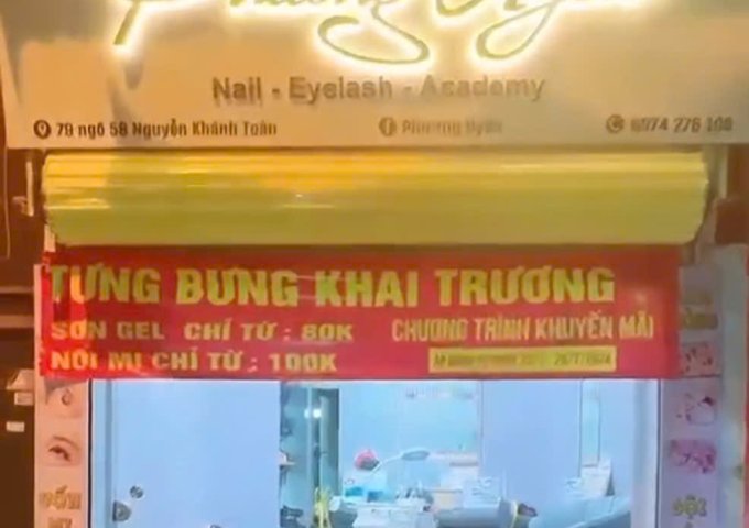 Sang nhượng tiệm Nail – Mi – Gội Địa chỉ: 79 ngõ 58 Nguyễn Khánh Toàn, Cầu Giấy