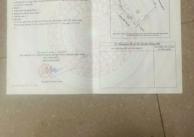 CHÍNH CHỦ CẦN CHO THUÊ HOẶC CHUYỂN NHƯỢNG ĐẤT GÓC 2 MẶT TIỀN – TRUNG TÂM TP VINH (CŨ)