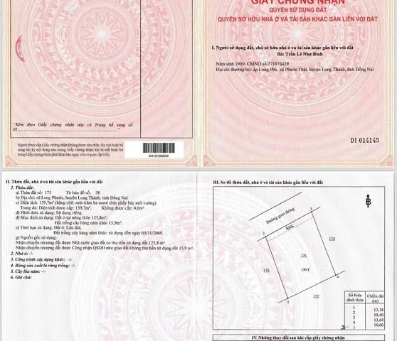 Chỉ Với 1tỷ3 Bạn Đã Có Thể Sở Hữu Ngay Lô Đất Thổ Cư Đẹp- LONG PHƯỚC, LONG THÀNH, ĐỒNG NAI