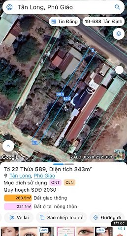 CHÍNH CHỦ BÁN GẤP ĐẤT MẶT TIỀN DT750 TẠI TRUNG TÂM XÃ TÂN LONG - KINH DOANH, BUÔN BÁN THUẬN LỢI.