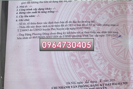 💥Cần bán nhanh nhà đất vị trí đắc địa tại Hồng Thái, Phú Xuyên, TP. Hà Nội, 16tr/m2; 0964730405