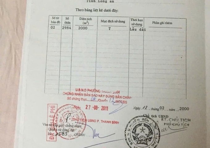 BÁN ĐẤT MẶT TIỀN QUỐC LỘ 1A – ĐỐI DIỆN KHU DESTINO – XÃ MỸ YÊN, BẾN LỨC, LONG AN