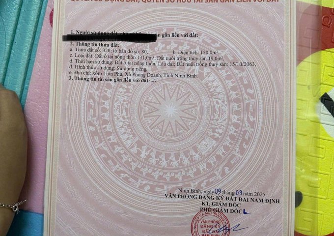 CHÍNH CHỦ BÁN ĐẤT THỔ CƯ XÃ YÊN PHƯƠNG, HUYỆN Ý YÊN, TỈNH NAM ĐỊNH