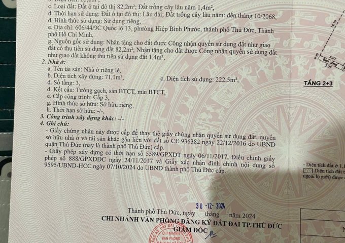 Chủ kẹt tiền cần bán gấp nhà 3 lầu, căn góc 2 mặt tiền tại phường Hiệp Bình