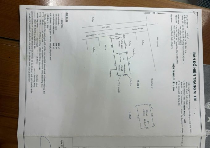 BÁN NHÀ QUẬN 12 GIÁ TỐT – CHỈ 1 TỶ 550 TRIỆU, VÀO Ở NGAY