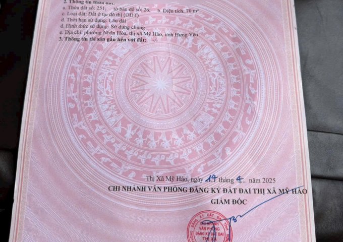 Chủ cần tiền cần bán gấp đất khu bến xe Mỹ Hào Hưng Yên giá ưu đãi nhất LH: 0976 226 938